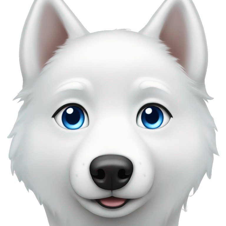 pure white husky with blue eyes emoji