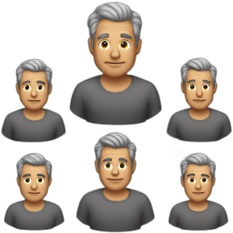 Hombre de  50 años contextura gorda, piel morena  y cabello gris emoji