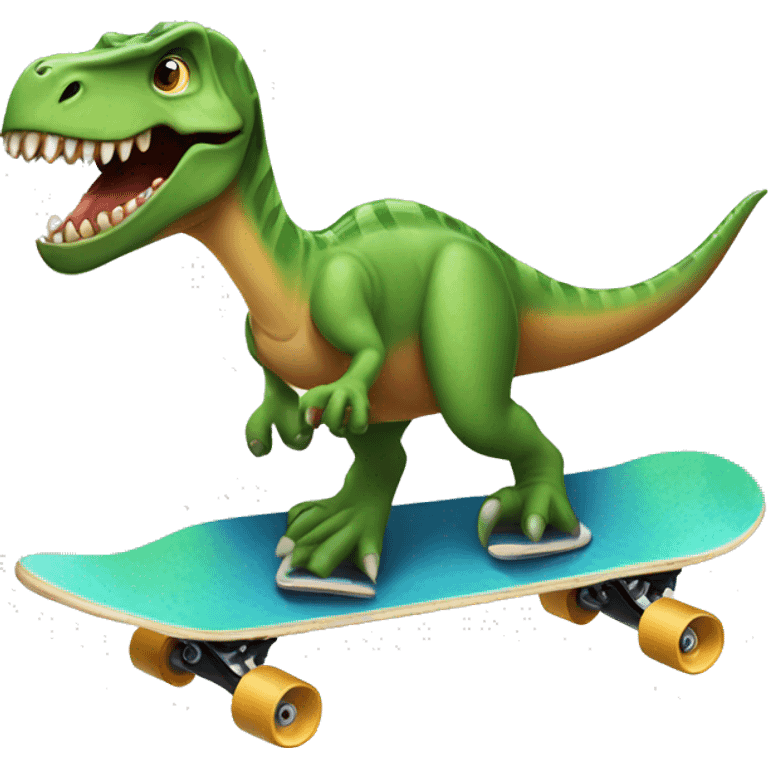 Dinosaur with tut riding a skateboard  emoji