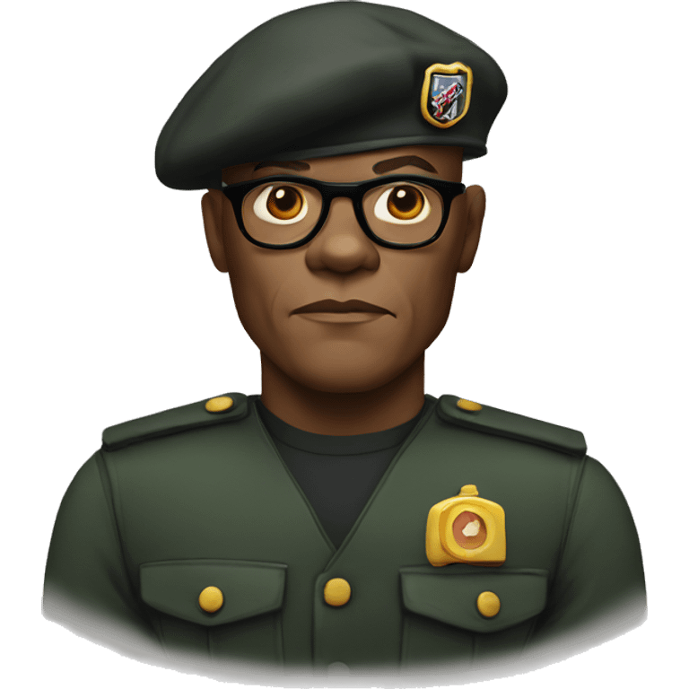 bald samuel l jackson serious wearing beret emoji