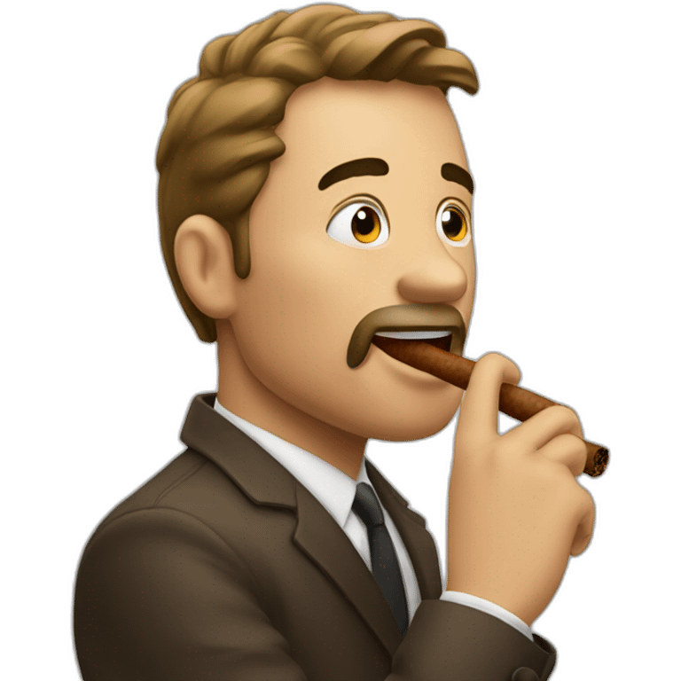 man eating a cigar emoji