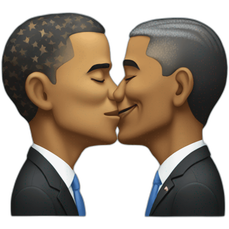 obama kissing trump emoji