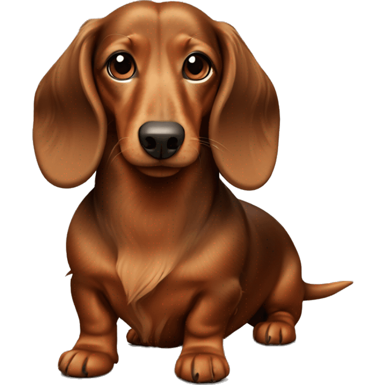 long hair dachshund with brown fur emoji