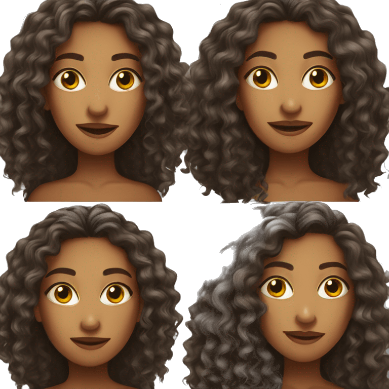 Realistic Brazilian young pretty women with a long curly hair  emoji