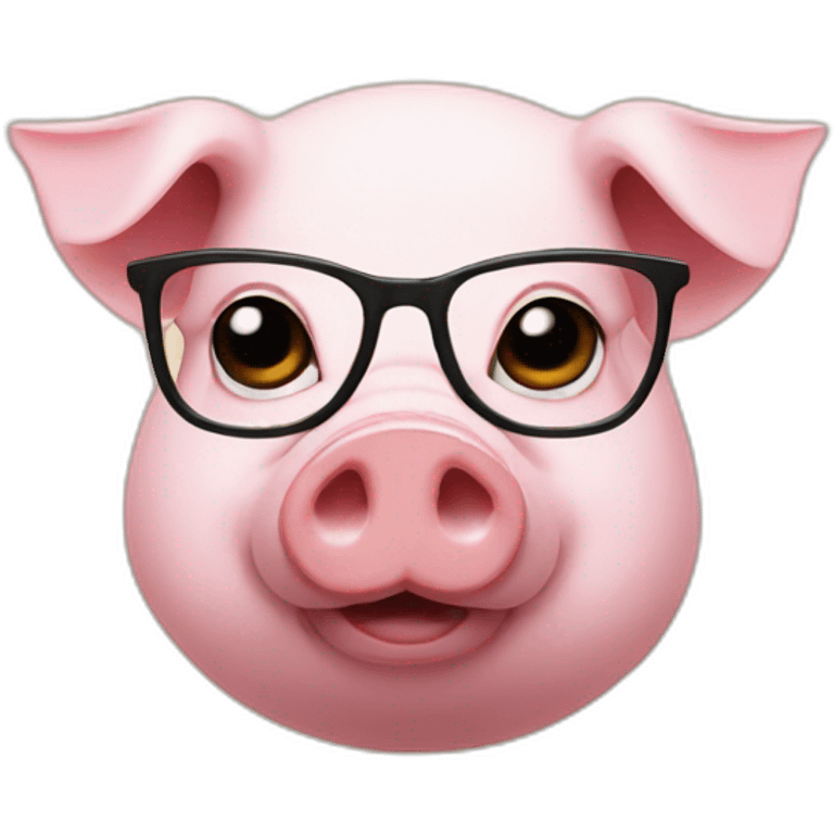 Pig with glasses emoji