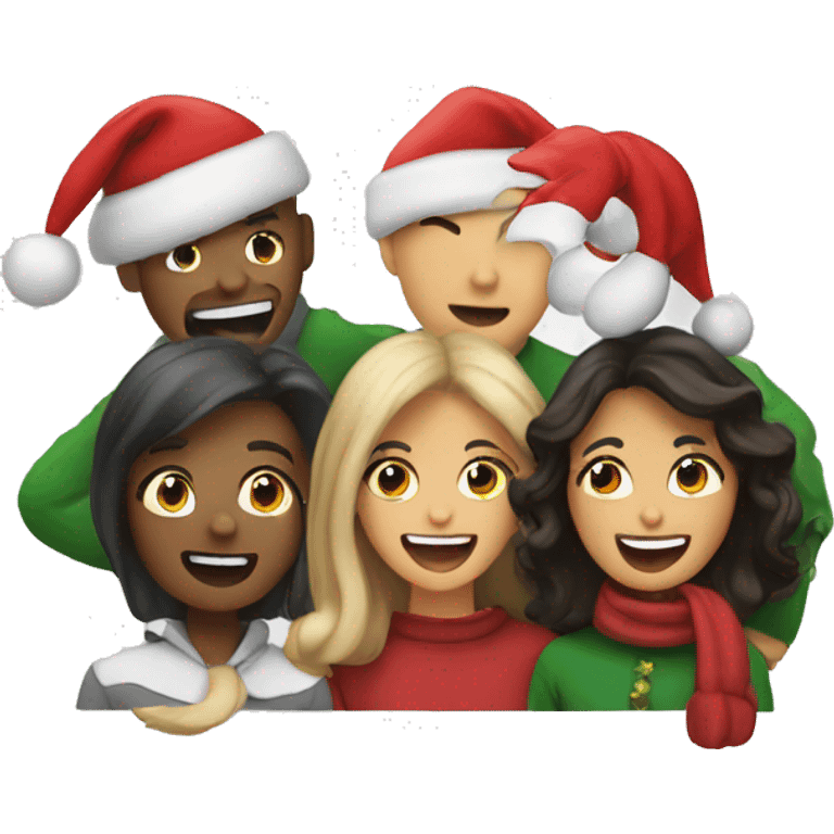 4 people singing christmas songs emoji