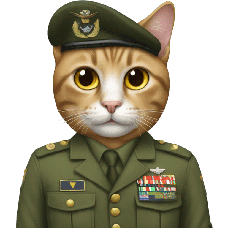 cat with a military suit on emoji