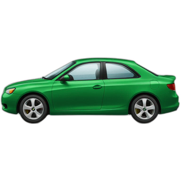 A car with black door green tyre emoji