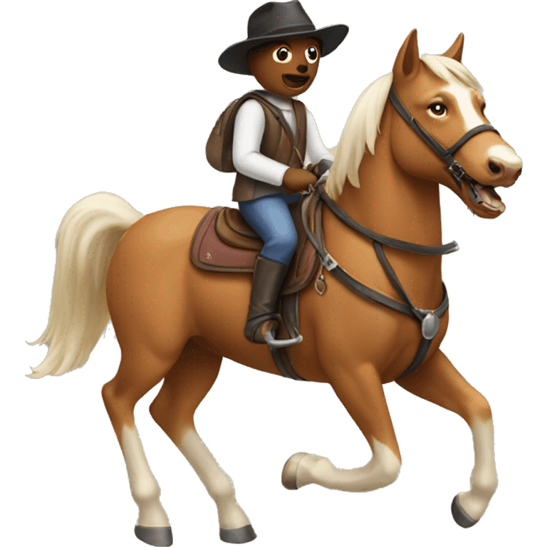 dog riding a horse  emoji