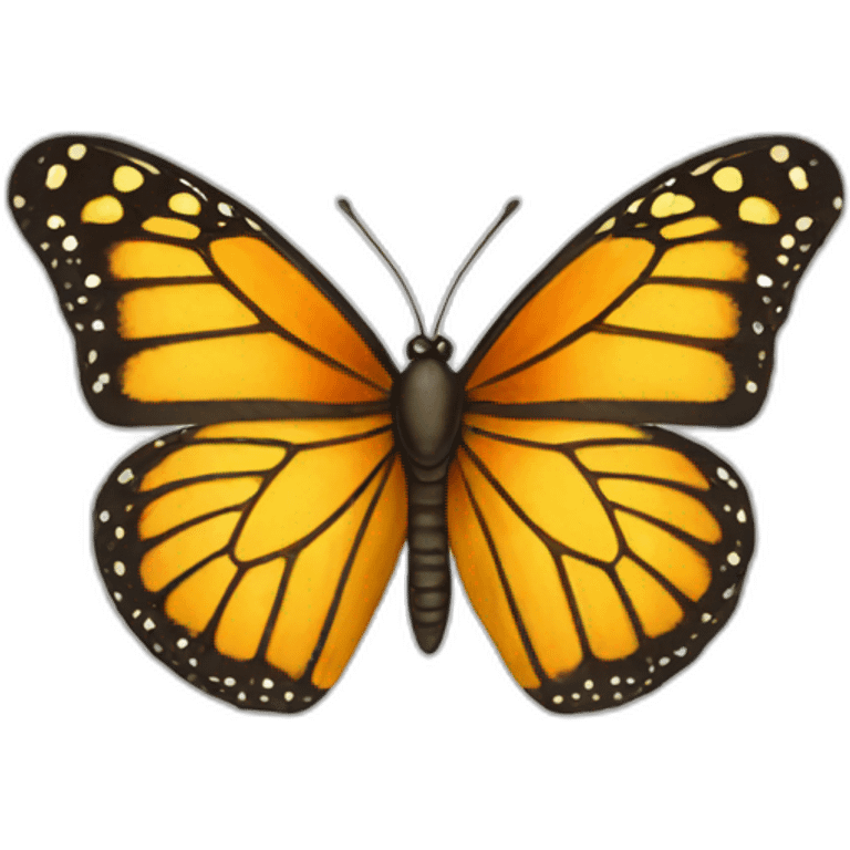 golden monarch butterfly with stars emoji