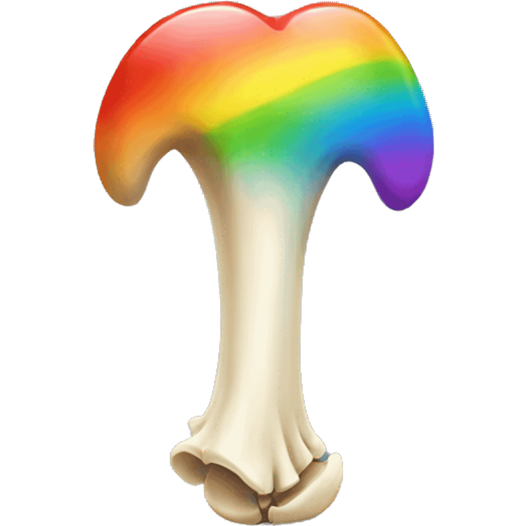 Shin bone with rainbow  emoji