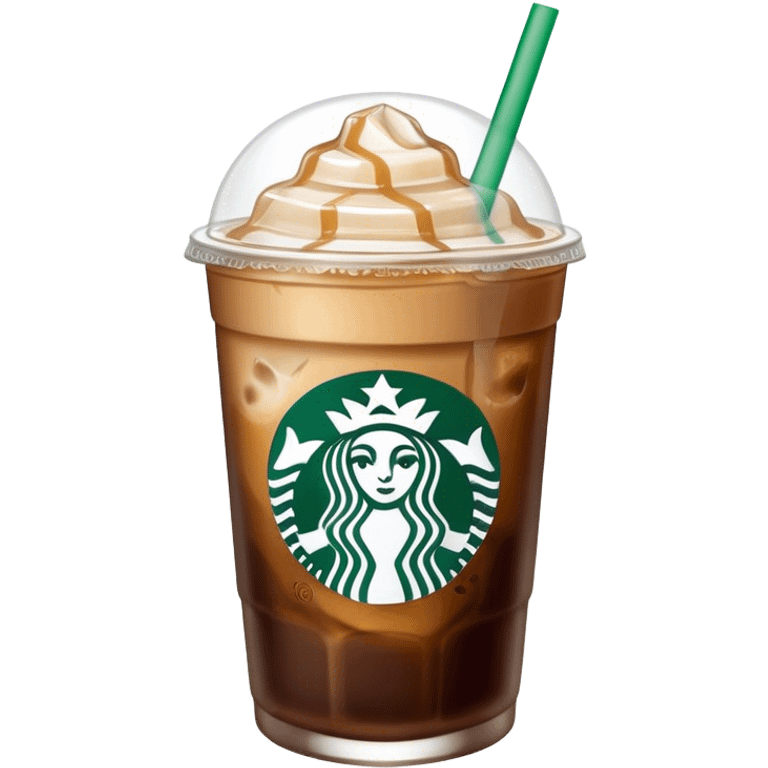 Starbuck ice coffee with ice cubes emoji