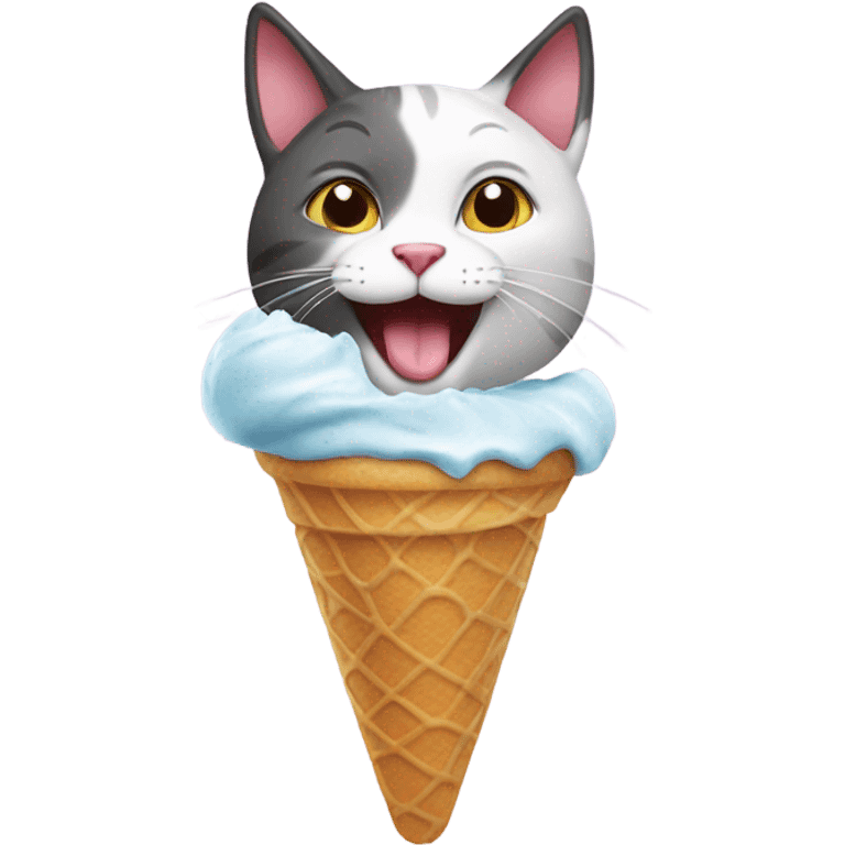 cat eating ice cream emoji