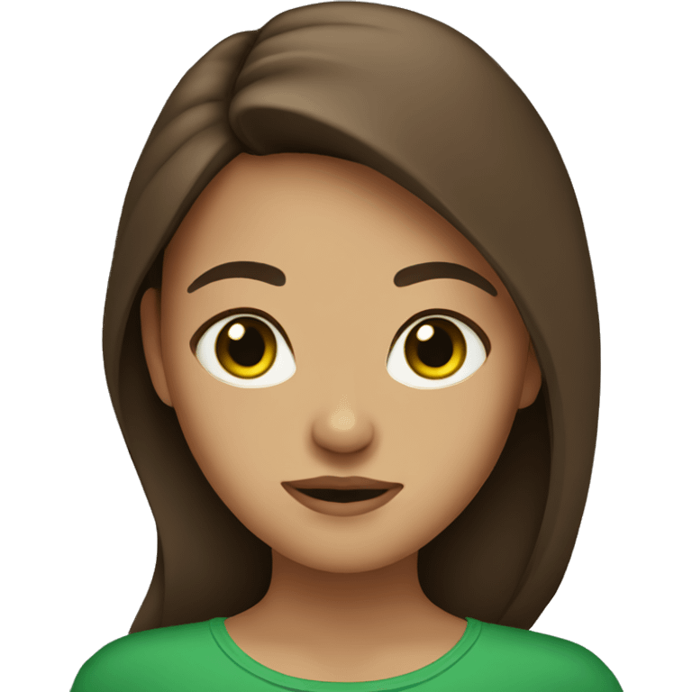 Mexican girl with green eyes and brown hair emoji