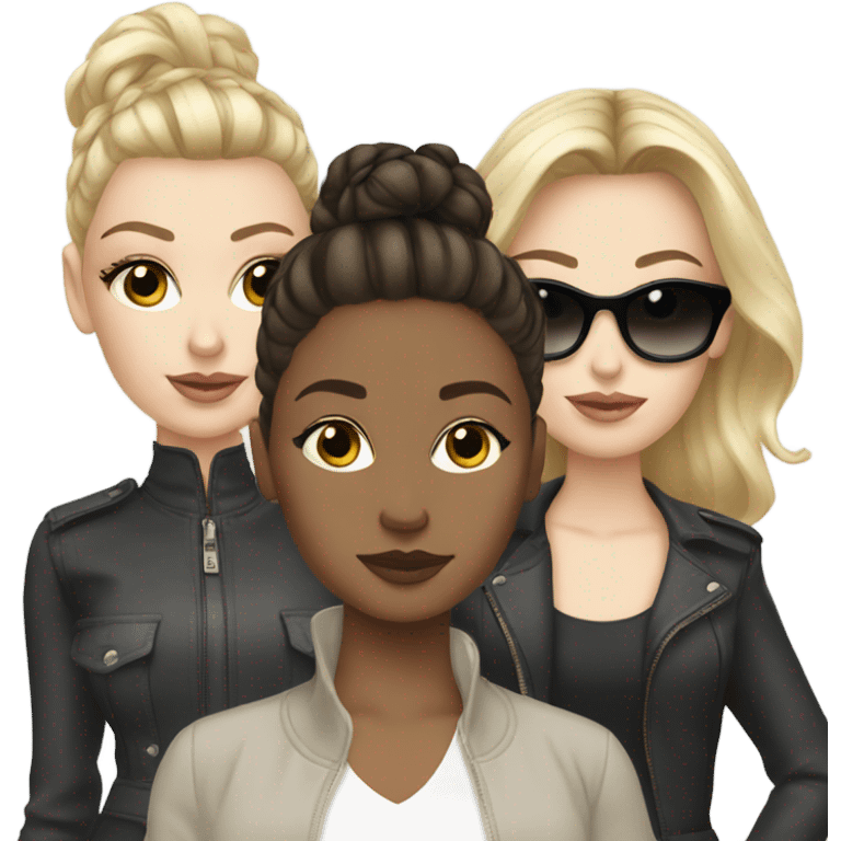 Fashionable White Girls Trio emoji