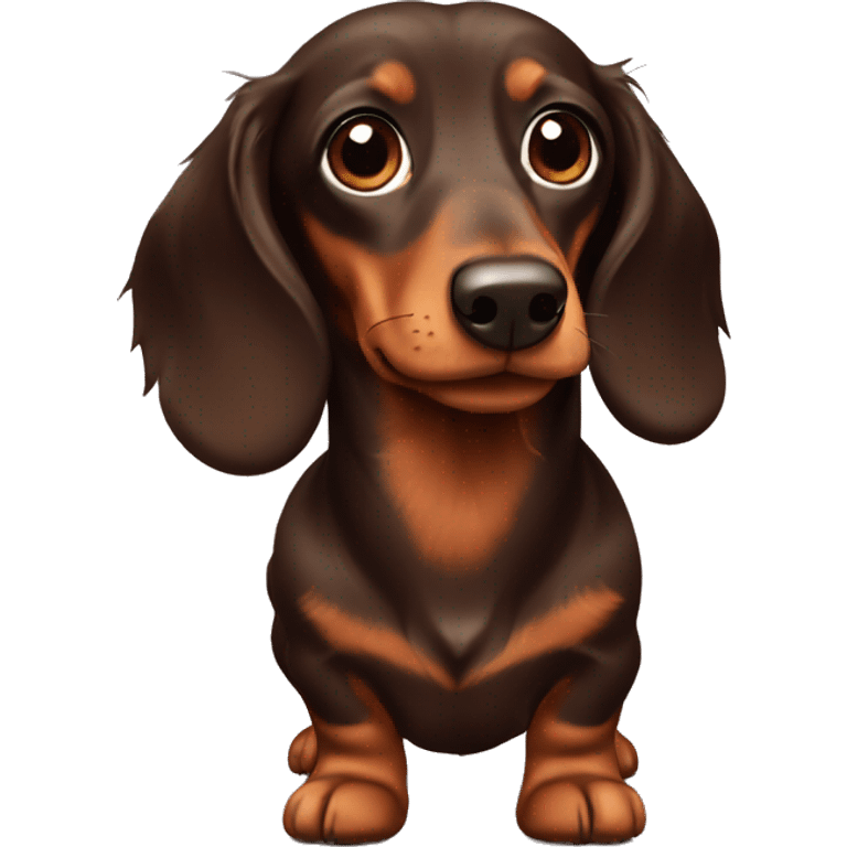 Chocolate and tan long haired dachshund emoji