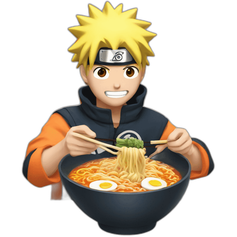 Naruto eating ramen emoji