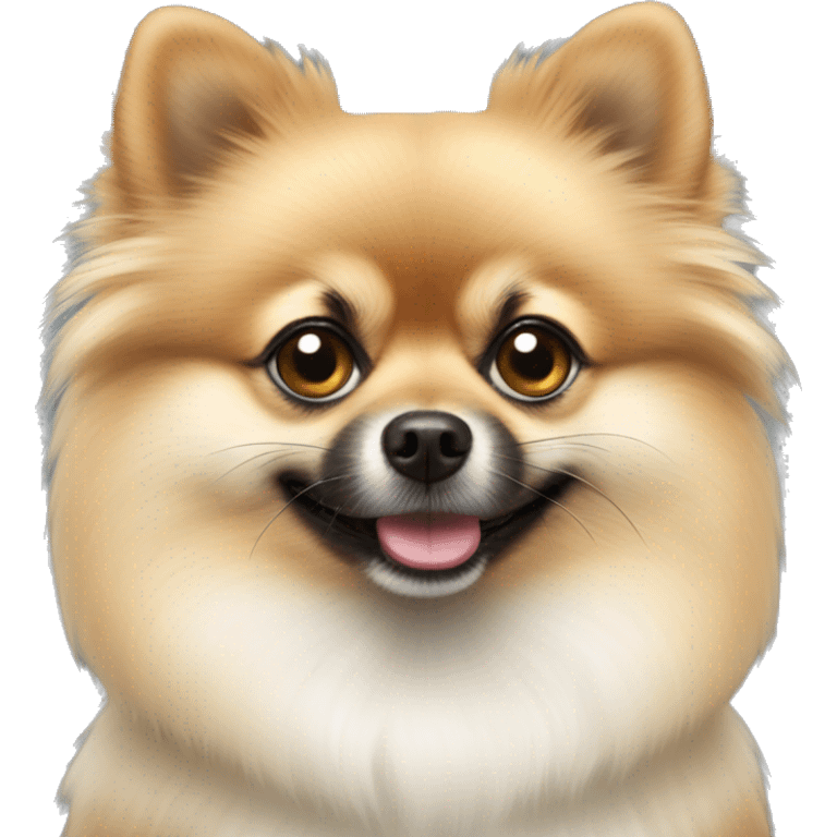 Pomeranian-white one black eye emoji