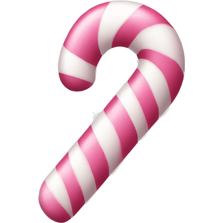 A pink and white candy cane emoji