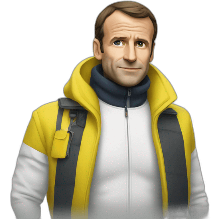 Macron avec un gilet jaune emoji