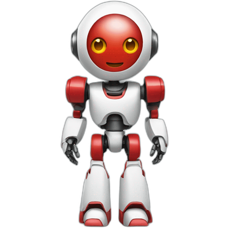 A robot with white body and red outfit emoji