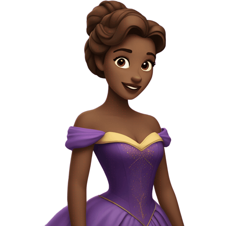 belle from beauty and the beast with a purple night sky emoji