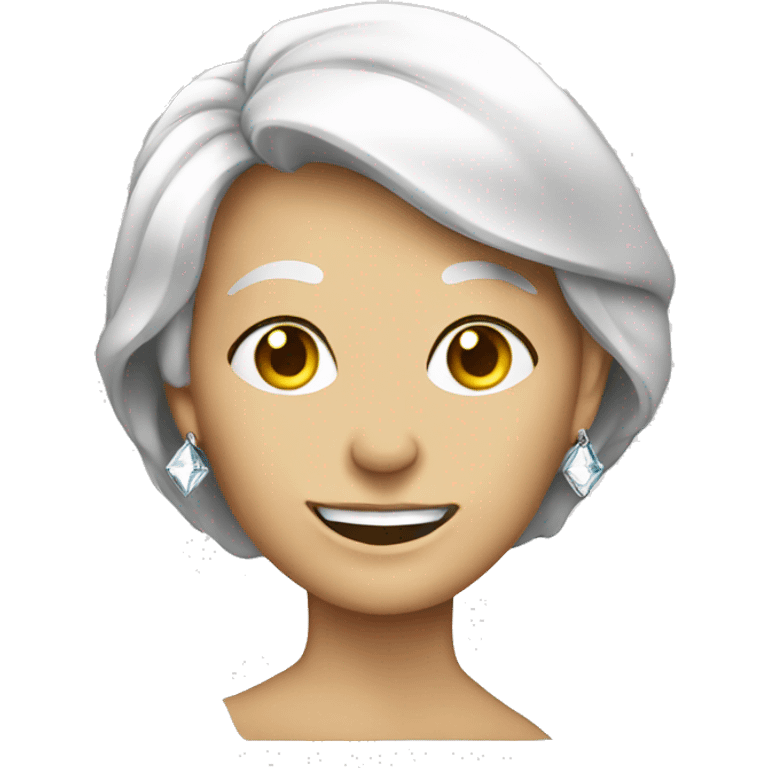 A diamond with an old ladys face on it emoji