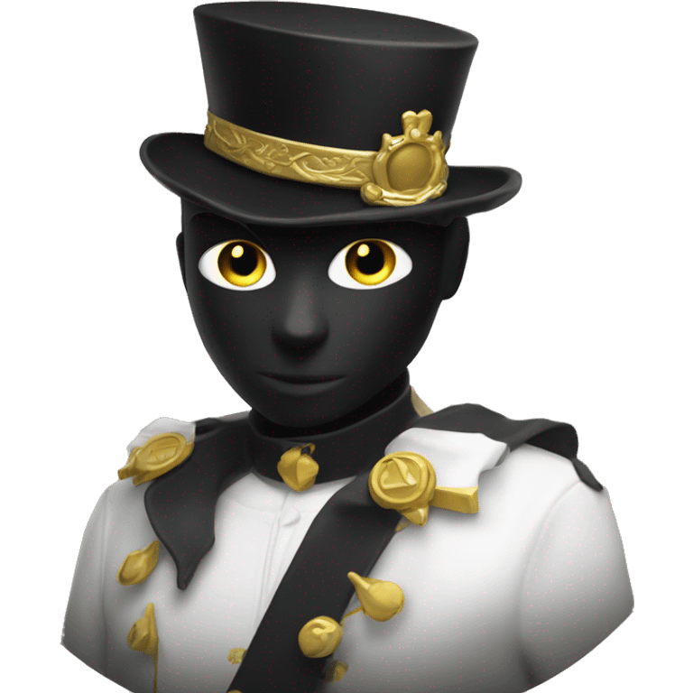 chat noir et blanc avec une couronne en or emoji