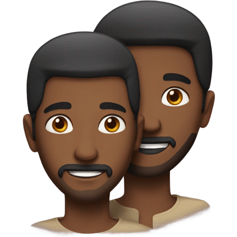 2 gay dudes, brown and arab emoji