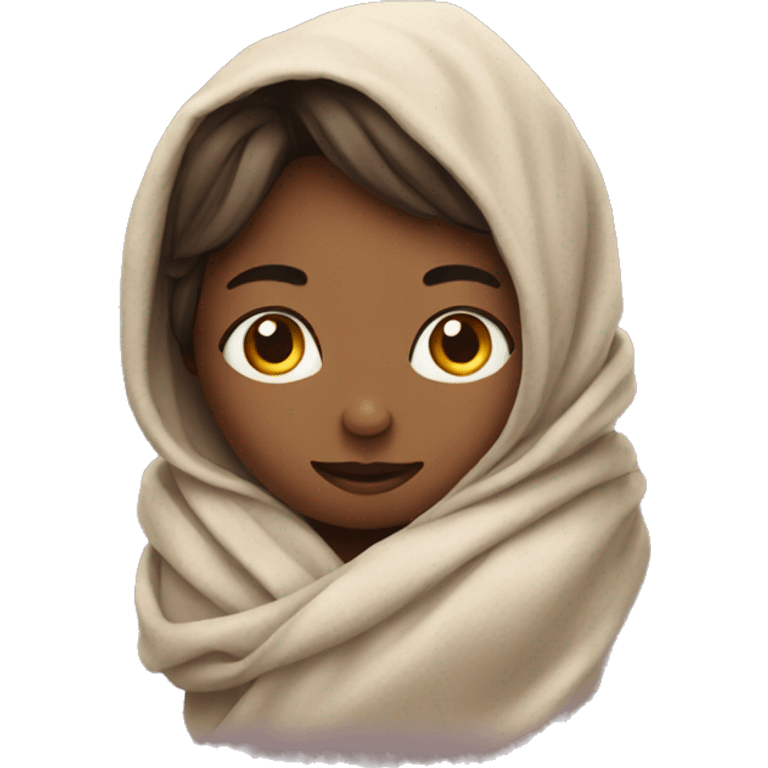 girl wrapped in blanket emoji