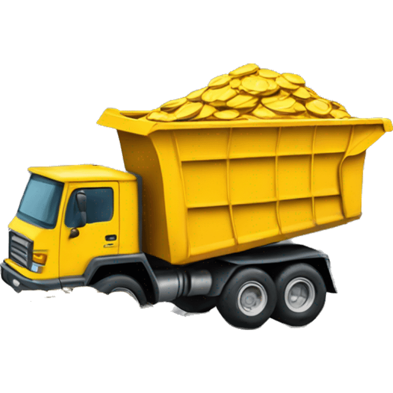 dump truck dumping coins emoji