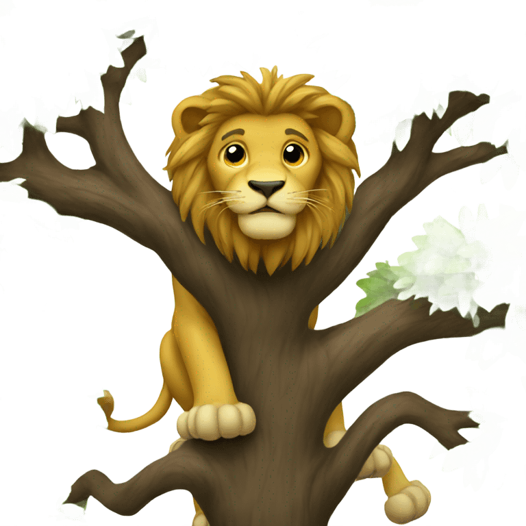 A lion in a tree emoji