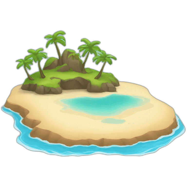 island beach with water emoji