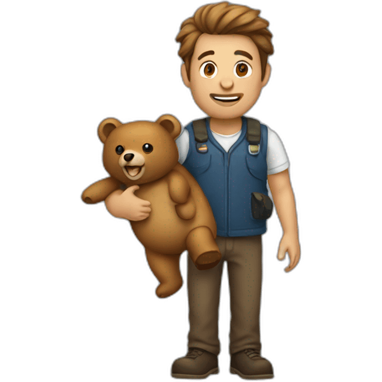 men holding a bear emoji