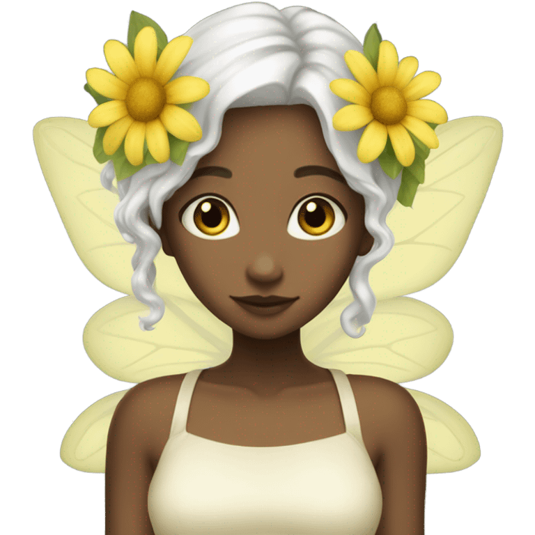 Yellow flower fairy white girl  emoji