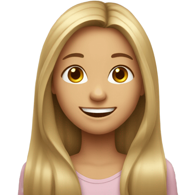 smiling girl with long hair emoji