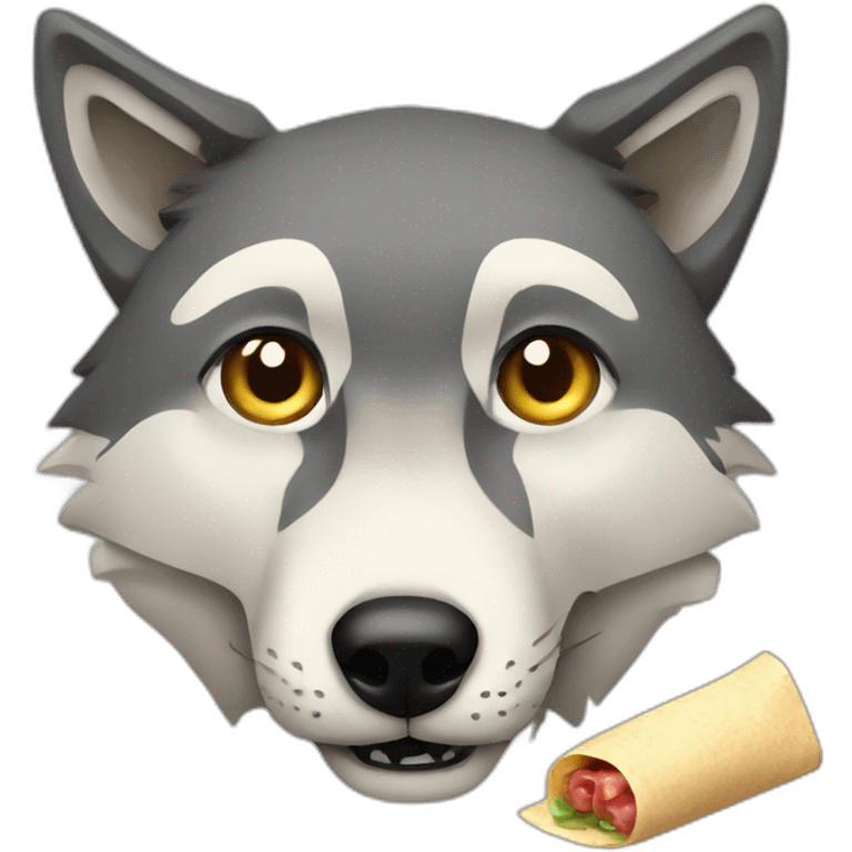 Wolf eating wrap emoji