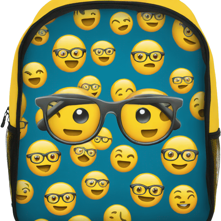 Student kids backpack with glasses emoji