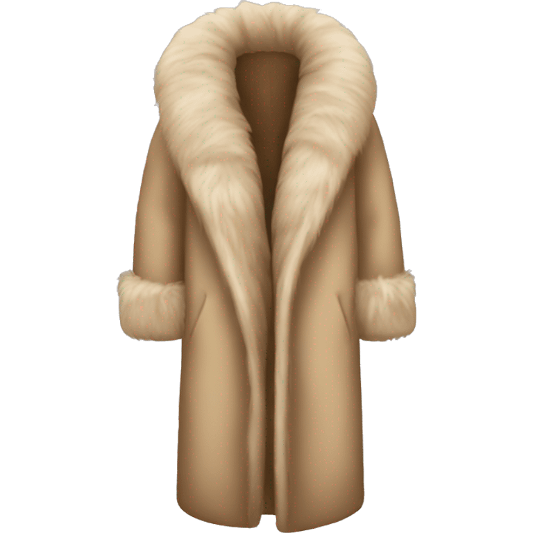 Long beige fur coat emoji