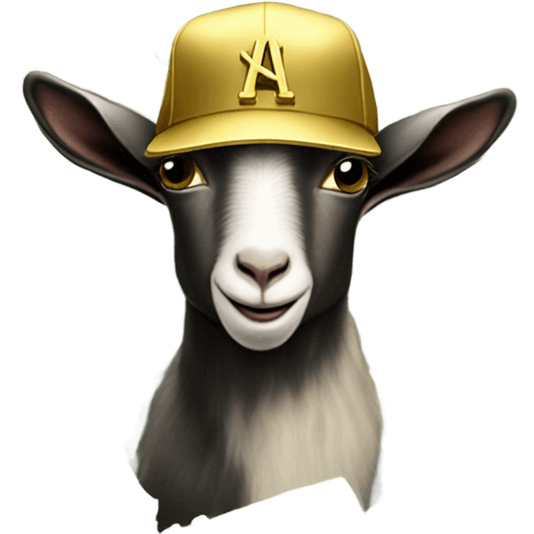 A Goat with gold chains and money and a cap  emoji