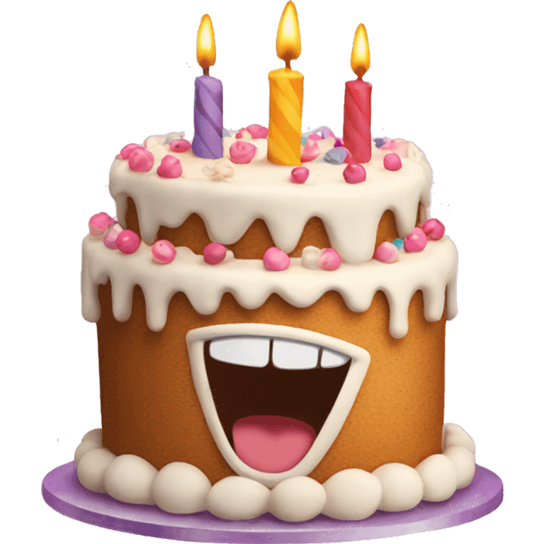 a smiling birthday cake emoji