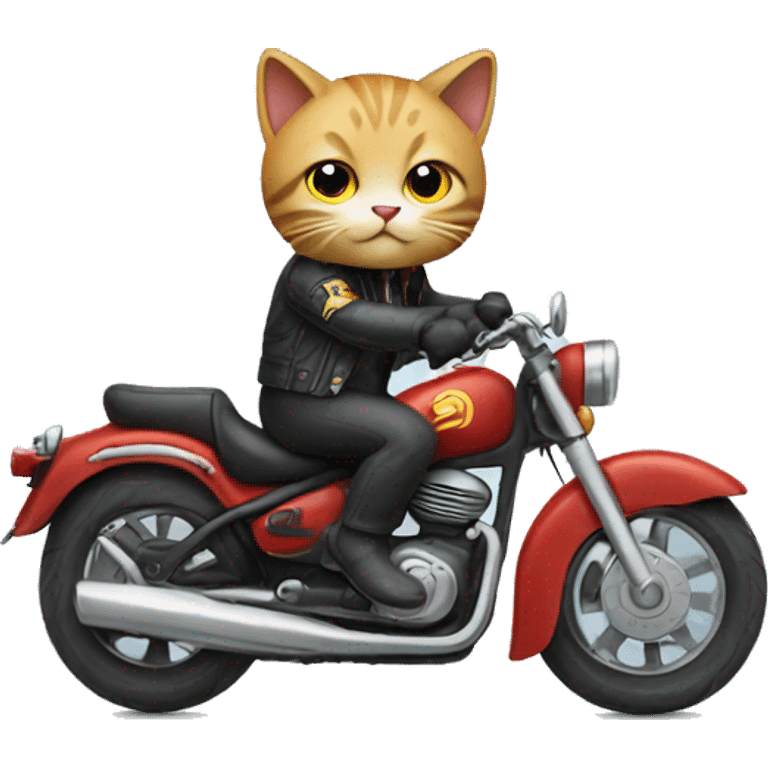 Cat riding a motorcycle  emoji