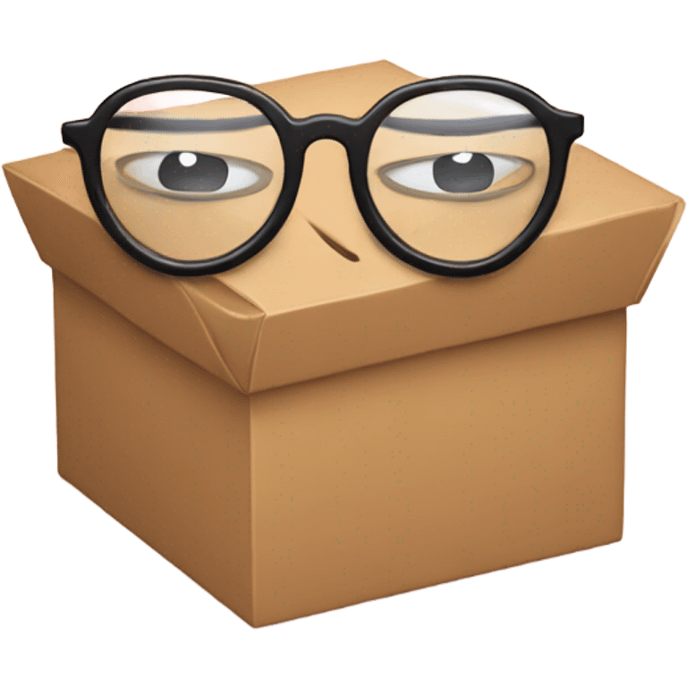 box with glasses on a big heart  emoji