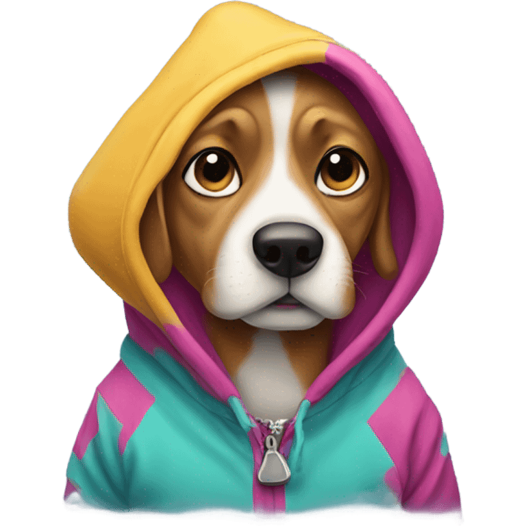 Dog wearing a hoody emoji