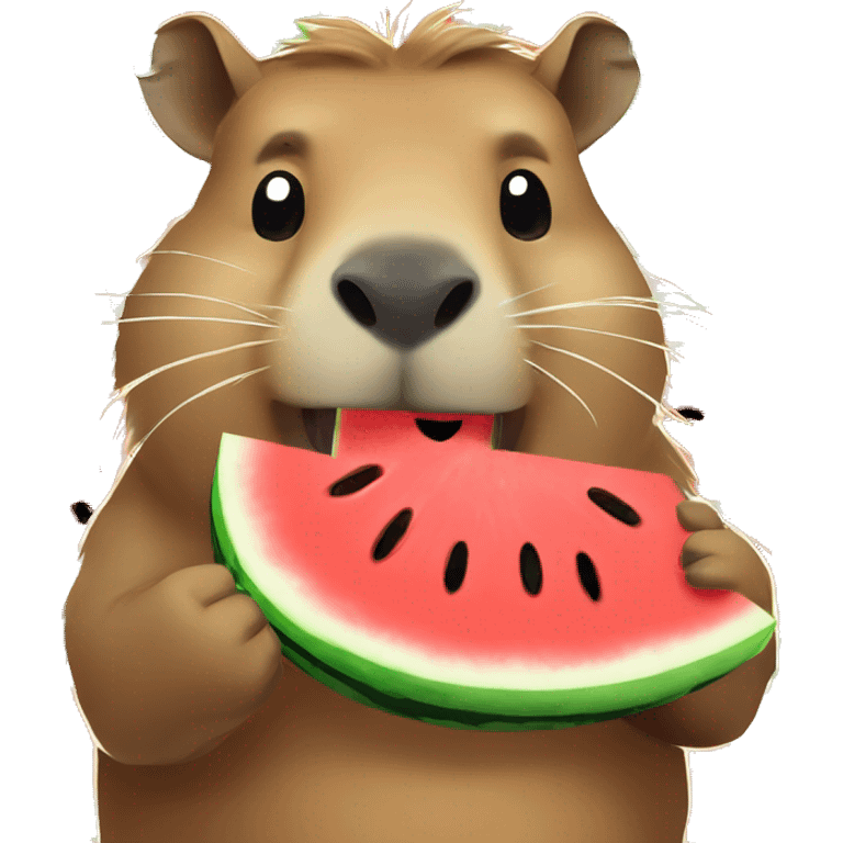 Capybara eating watermelon emoji