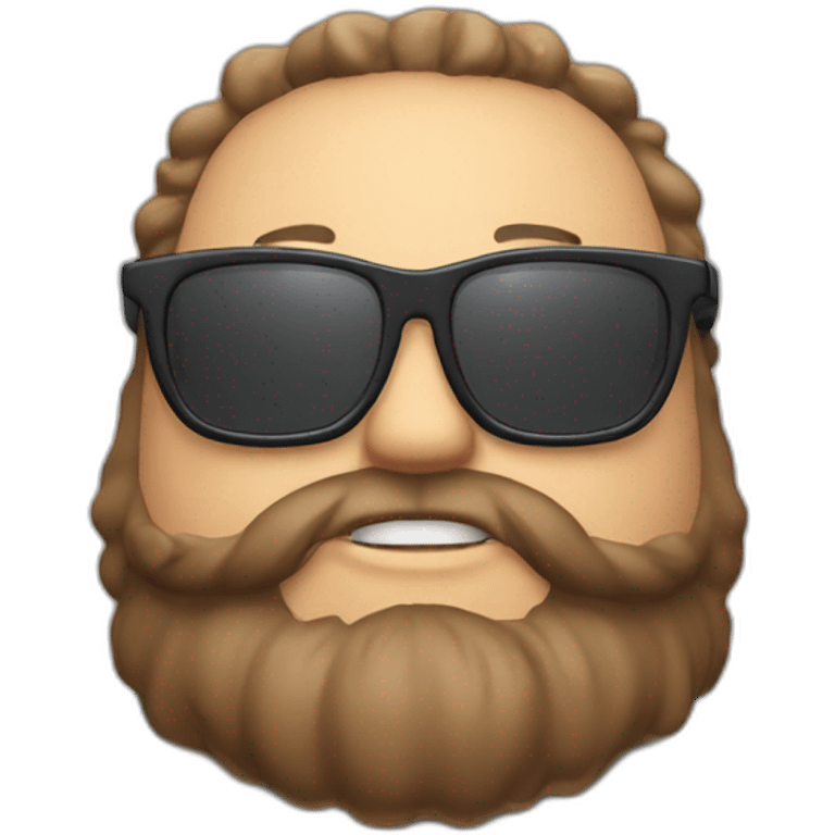 Fat boy Beard glasses playing drums emoji