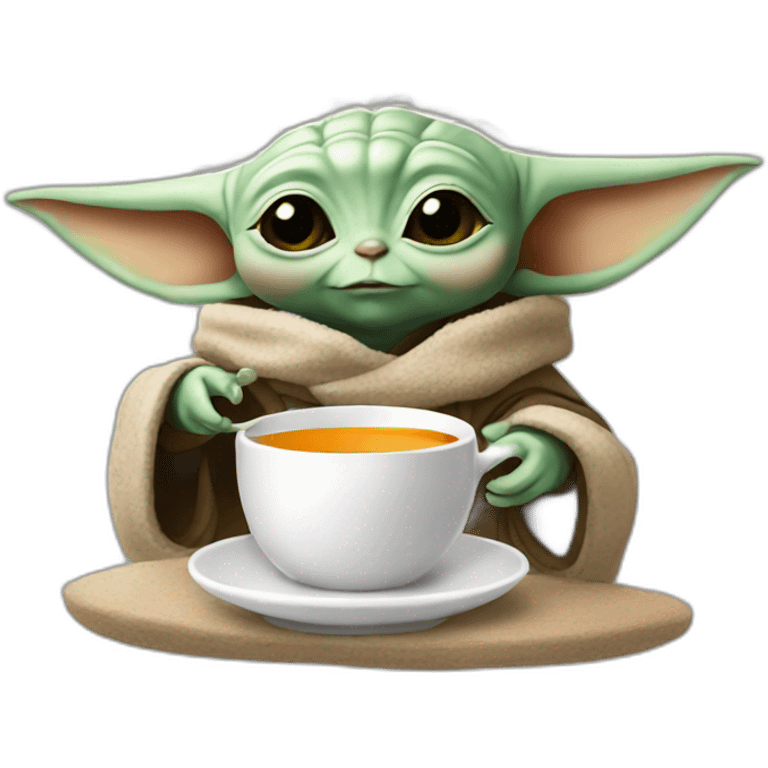 baby yoda drinking tea emoji