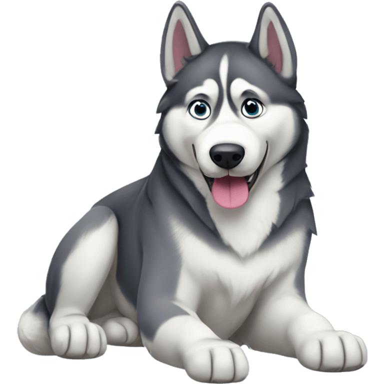 Husky wearing crocs emoji