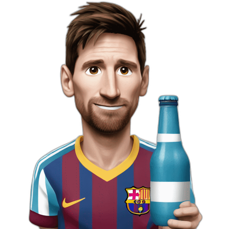 Messi tomando un mate con remera de argentina emoji