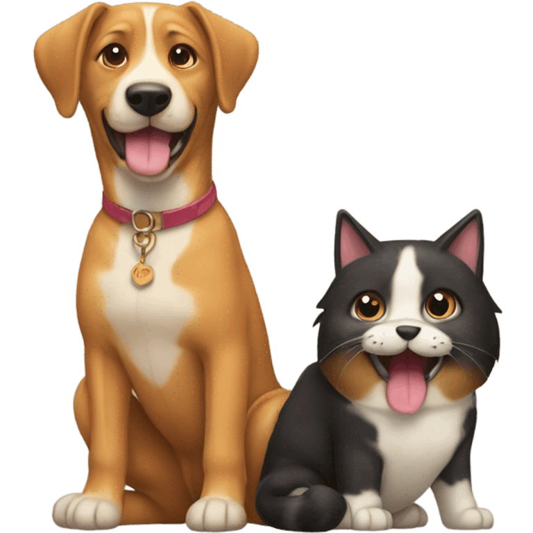 un perro y un gato emoji